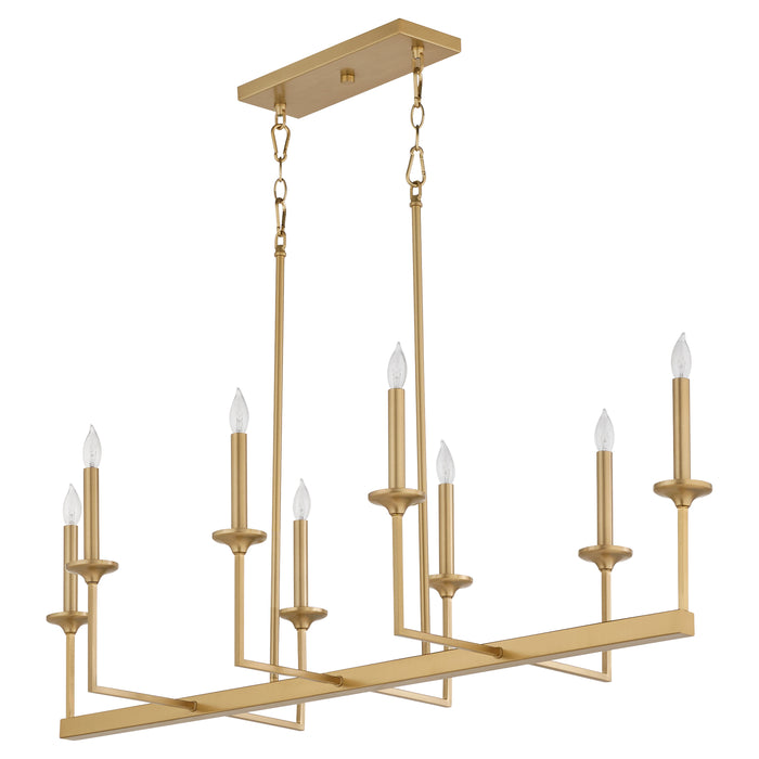 Quorum Home Quorum - 6505-8-80 - Eight Light Linear Chandelier - Aged Brass