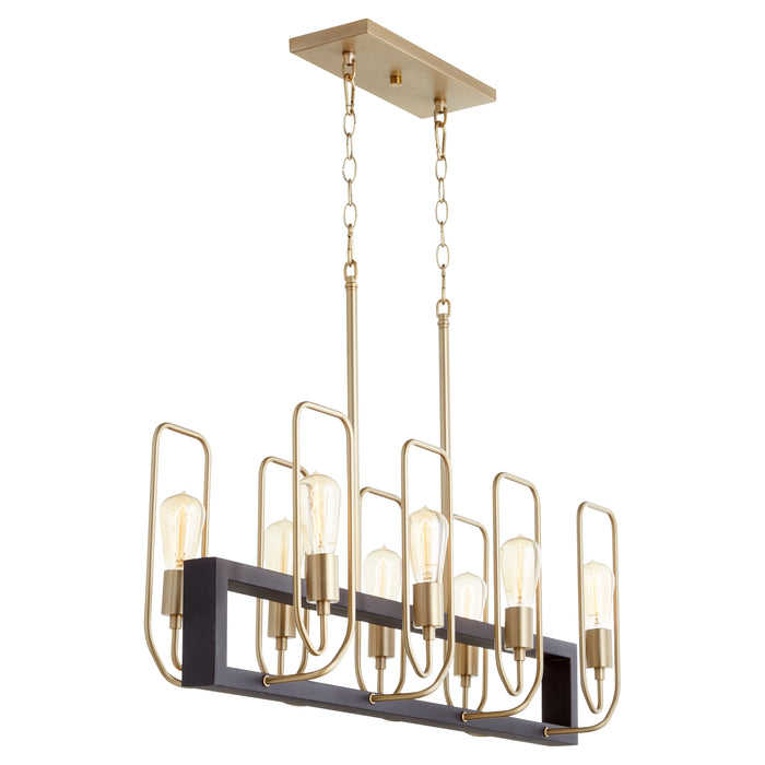 Quorum Home Quorum - 66-8-6980 - Eight Light Chandelier - Textured Black w/ Aged Brass