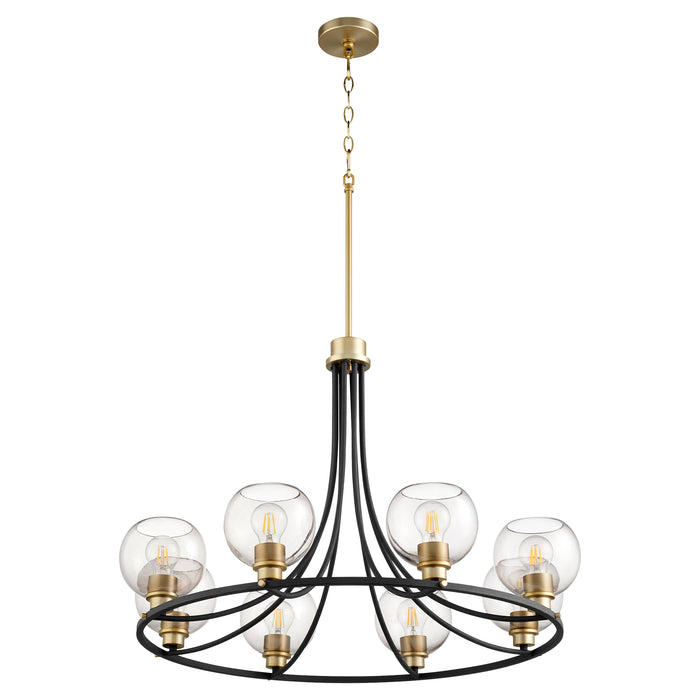 Quorum Home Quorum - 672-8-6980 - Eight Light Chandelier - Textured Black w/ Aged Brass