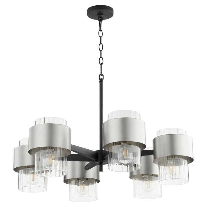 Quorum Home Quorum - 683-6-6965 - Six Light Chandelier - Textured Black w/ Satin Nickel