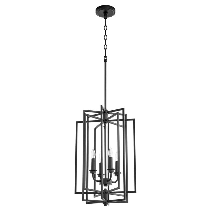Quorum Home Quorum - 688-4-69 - Four Light Entry Pendant - Textured Black