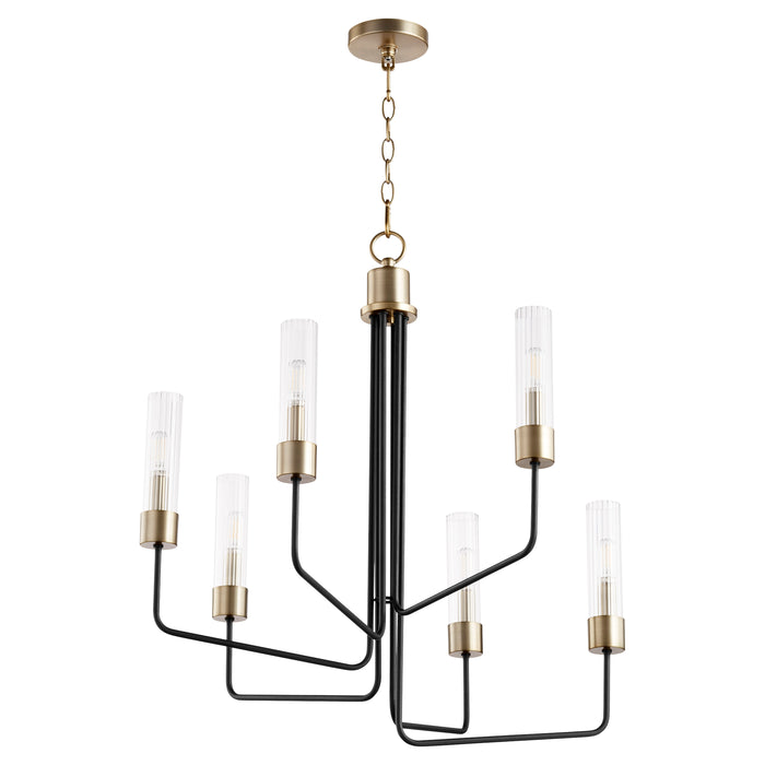 Quorum Home Quorum - 695-6-6980 - Six Light Chandelier - Textured Black w/ Aged Brass