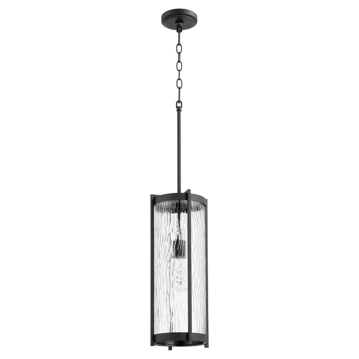 Quorum Home Quorum - 810-69 - One Light Pendant - Textured Black w/ Clear Chisseled Glass
