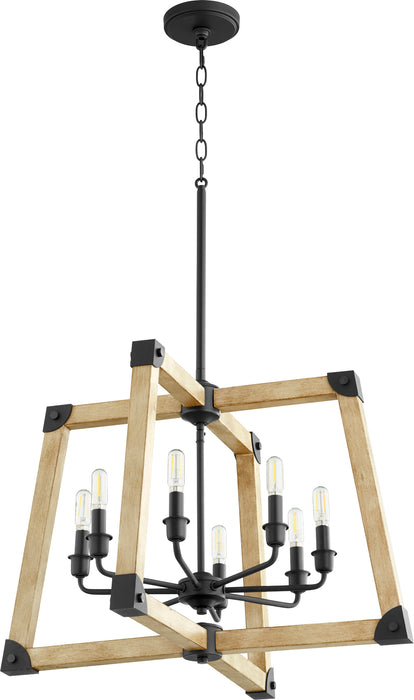 Quorum Home Quorum - 8189-8-69 - Eight Light Pendant - Textured Black w/ Driftwood finish