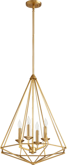 Quorum Home Quorum - 8311-4-80 - Four Light Pendant - Aged Brass