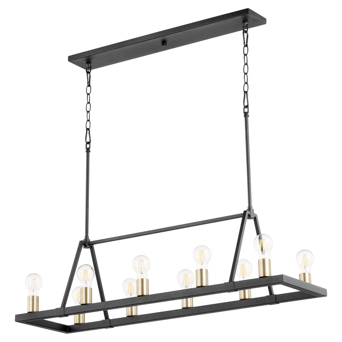 Quorum Home Quorum - 84-10-6980 - Ten Light Chandelier - Textured Black w/ Aged Brass