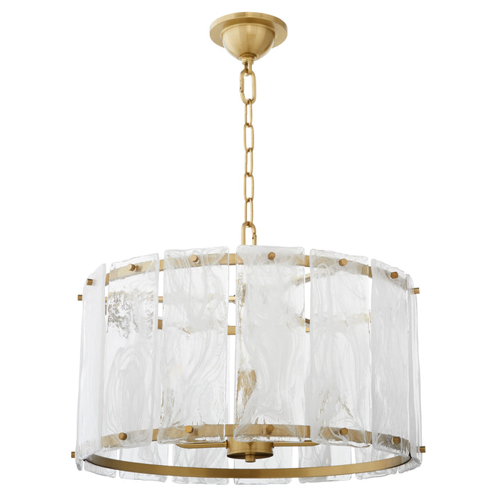 PRESTIGE 4 Light Pendant - Aged Brass