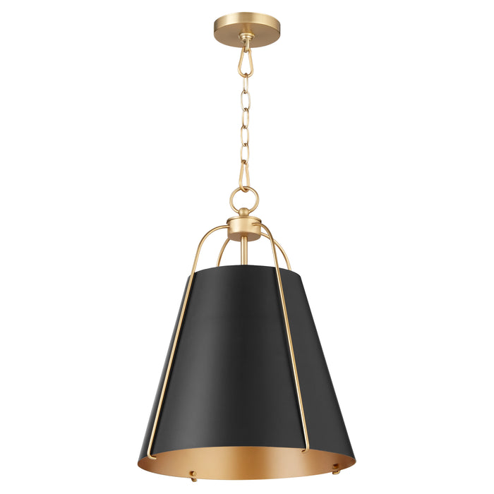 Quorum Home Quorum - 861-1-5980 - One Light Pendant - Matte Black w/ Aged Brass