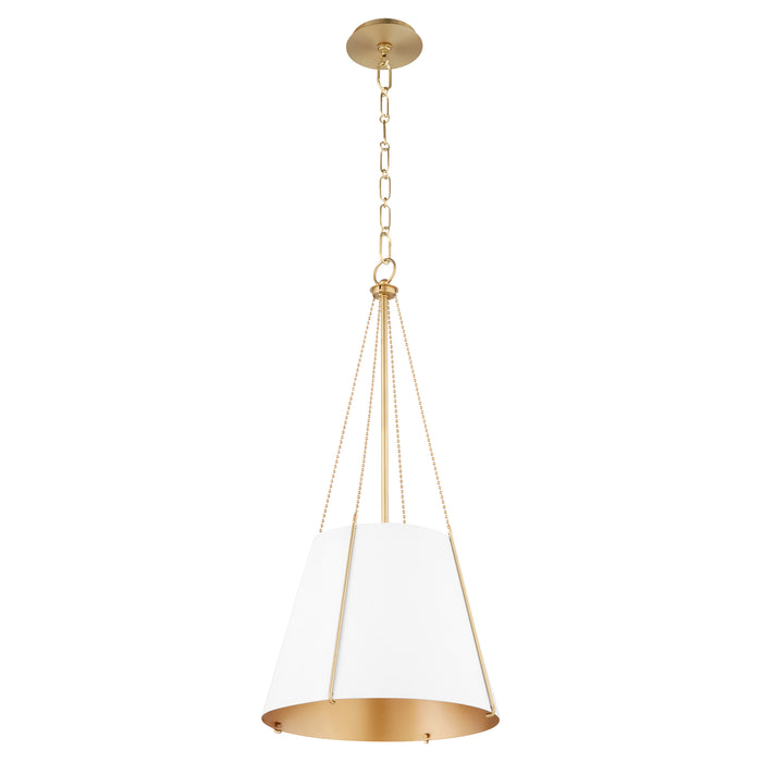 Quorum Home Quorum - 862-1-0880 - One Light Pendant - Studio White w/ Aged Brass