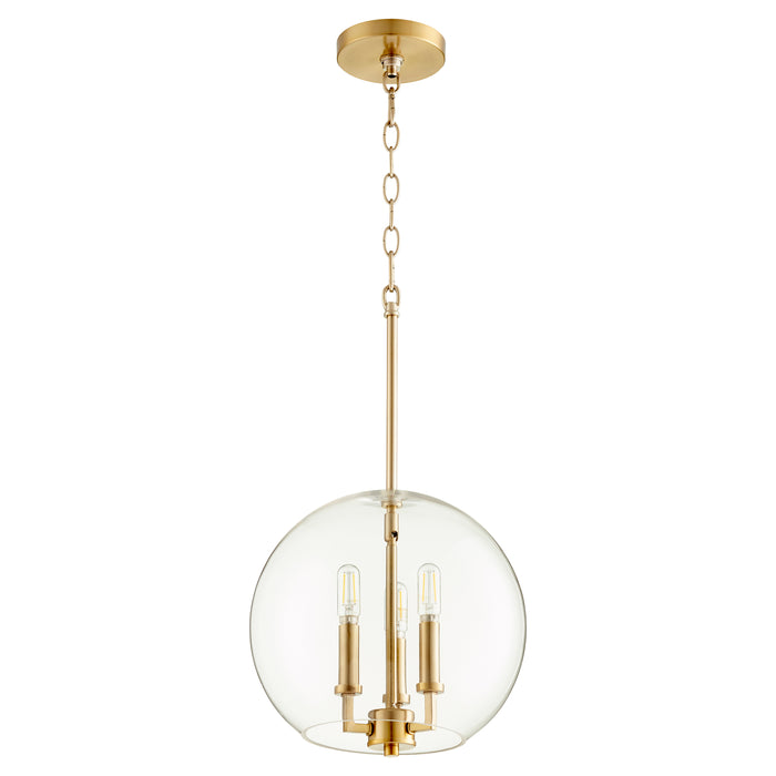 Quorum Home Quorum - 873-3-80 - Three Light Pendant - Aged Brass