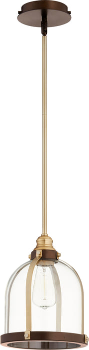 Quorum Home Quorum - 886-8086 - One Light Pendant - Aged Brass w/ Oiled Bronze