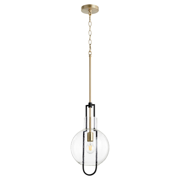 Quorum Home Quorum - 89-10-6980 - One Light Pendant - Textured Black w/ Aged Brass