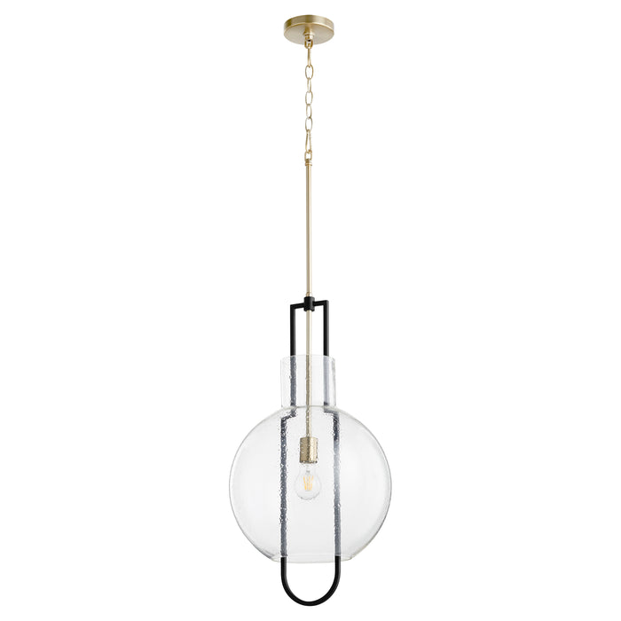 Quorum Home Quorum - 89-14-6980 - One Light Pendant - Textured Black w/ Aged Brass