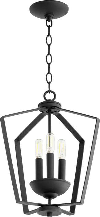 Quorum Home Quorum - 894-3-69 - Three Light Entry Pendant - Textured Black