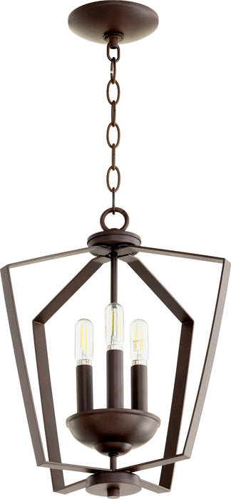 Quorum Home Quorum - 894-3-86 - Three Light Entry Pendant - Oiled Bronze