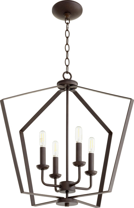 Quorum Home Quorum - 894-4-86 - Four Light Entry Pendant - Oiled Bronze