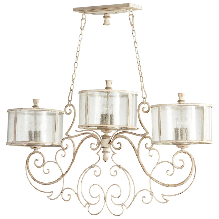 Quorum Home Cyan - 05782 - Nine Light Island Pendant - Persian White And Mystic Silver