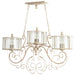 Quorum Home Cyan - 05782 - Nine Light Island Pendant - Persian White And Mystic Silver