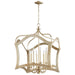 Quorum Home Cyan - 06582 - Eight Light Pendant - Aged Silver Leaf