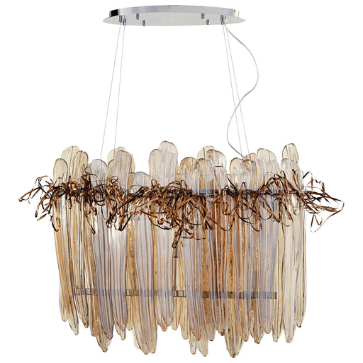 Quorum Home Cyan - 07984 - Five Light Island Pendant - Chrome And Copper