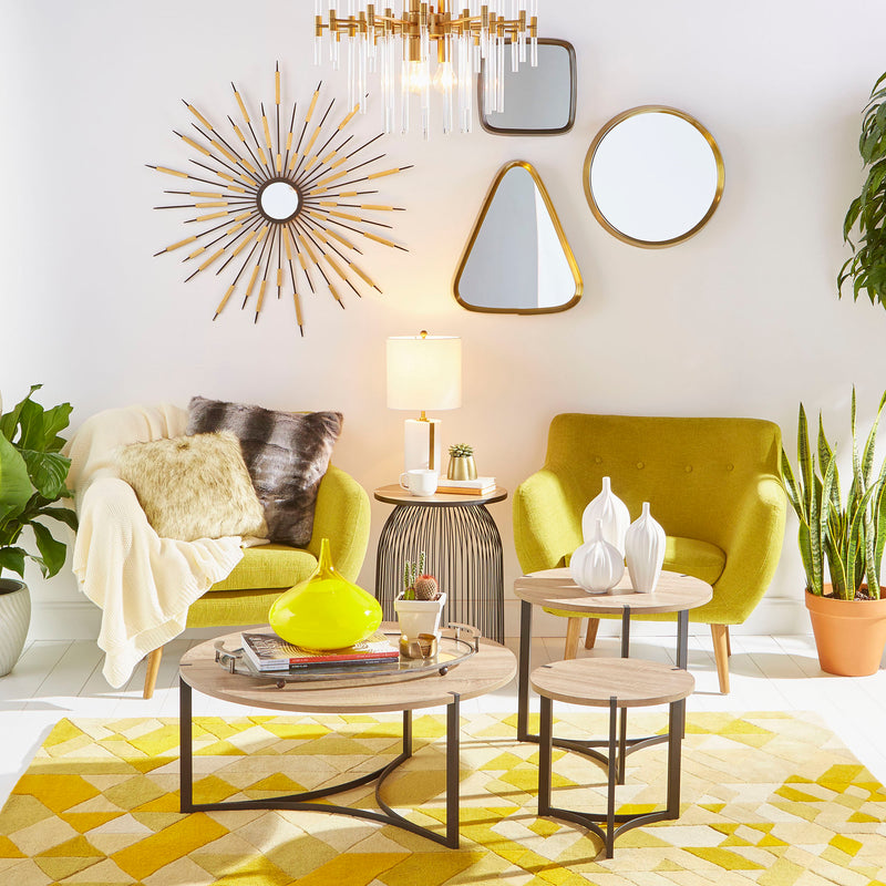 Quorum Home Cyan - 09223 - Six Light Pendant - Aged Brass
