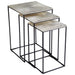 Quorum Home Cyan - 09717 - Nesting Tables - Raw Nickel And Black