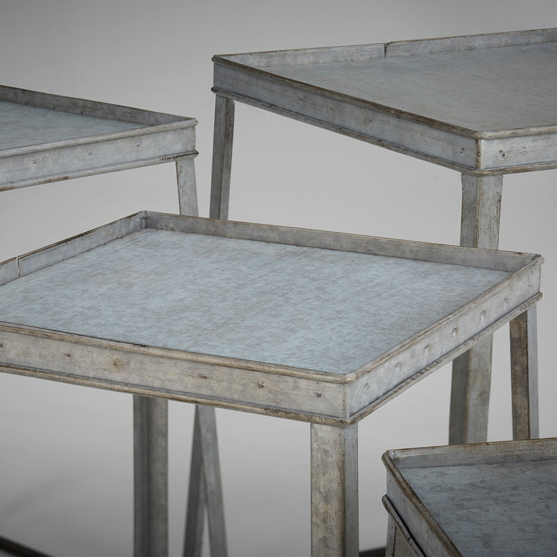 Quorum Home Cyan - 09849 - Etagere - Galvanized Metal And Brown