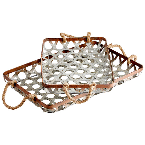 Quorum Home Cyan - 09850 - Tray - Galvanized And Jute