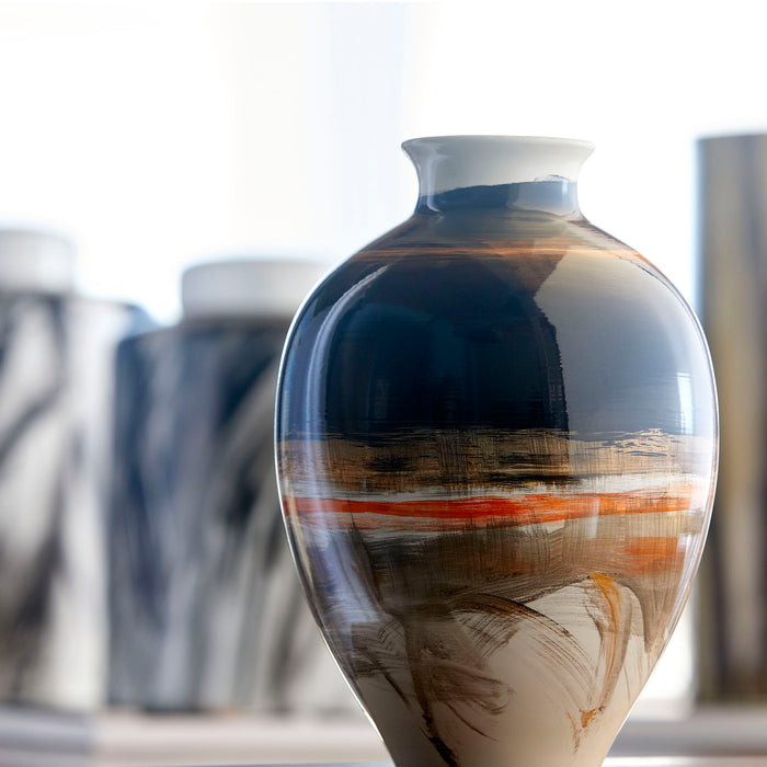 Quorum Home Cyan - 09880 - Vase - Black/White/Gold