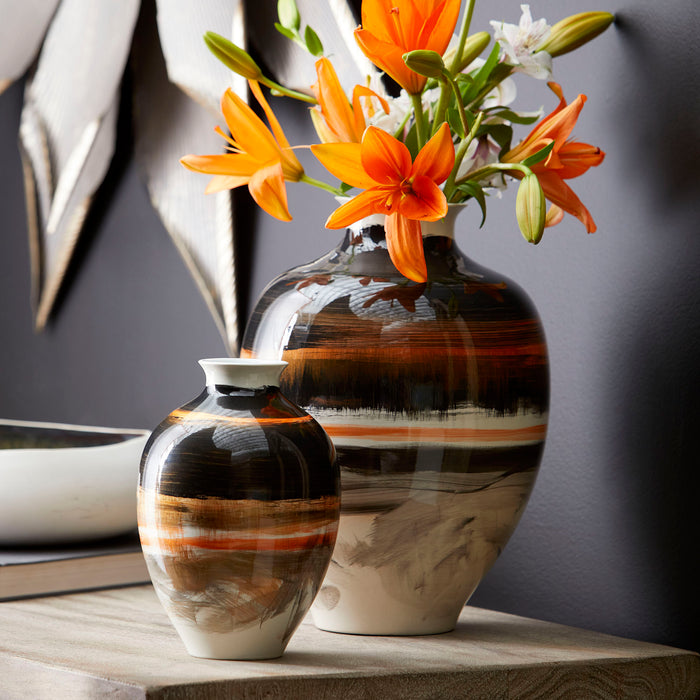 Quorum Home Cyan - 09880 - Vase - Black/White/Gold