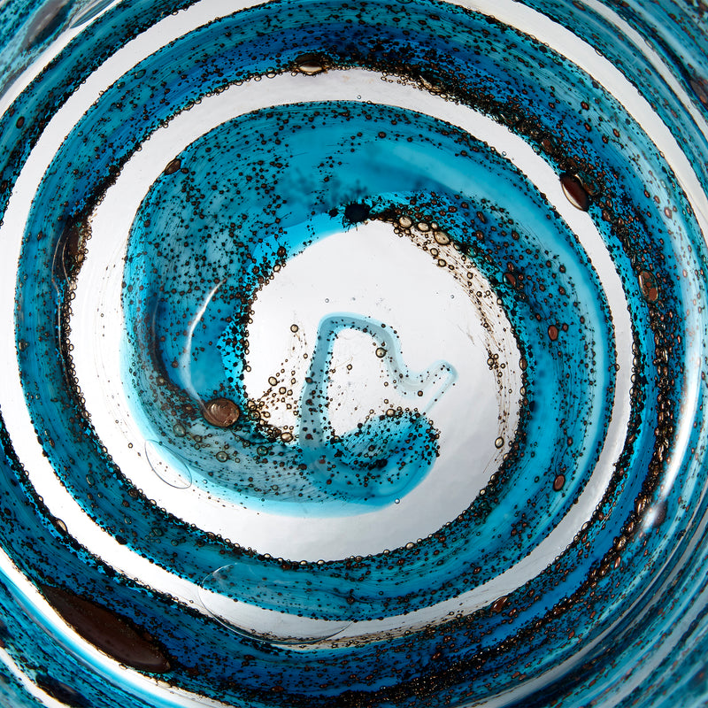 Quorum Home Cyan - 09984 - Vase - Blue//Gold Dust