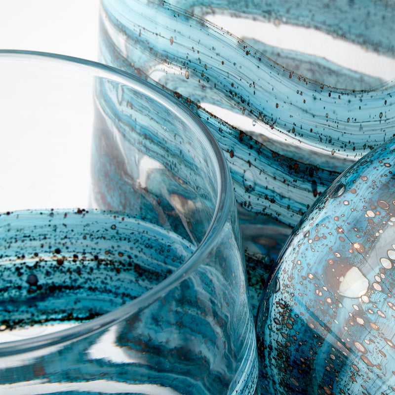 Quorum Home Cyan - 09984 - Vase - Blue//Gold Dust