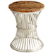 Quorum Home Cyan - 10082 - Side Table - Raw Iron And Natural Wood