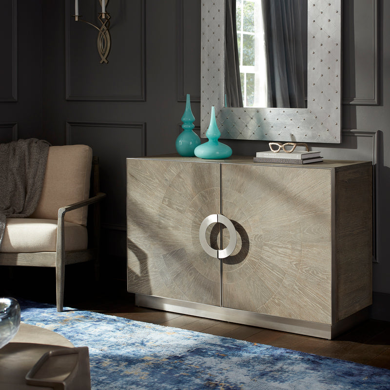 Quorum Home Cyan - 10227 - Cabinet - Weathered Oak And Stainless Steel