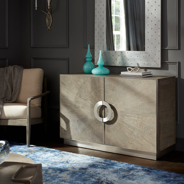 Quorum Home Cyan - 10227 - Cabinet - Weathered Oak And Stainless Steel