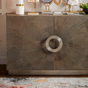 Quorum Home Cyan - 10227 - Cabinet - Weathered Oak And Stainless Steel