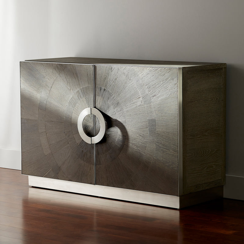 Quorum Home Cyan - 10227 - Cabinet - Weathered Oak And Stainless Steel