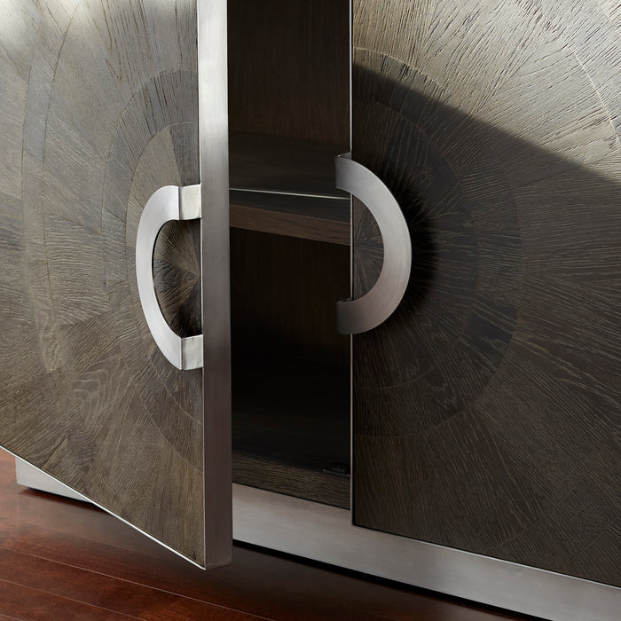 Quorum Home Cyan - 10227 - Cabinet - Weathered Oak And Stainless Steel