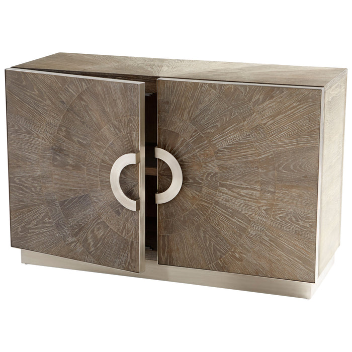 Quorum Home Cyan - 10227 - Cabinet - Weathered Oak And Stainless Steel