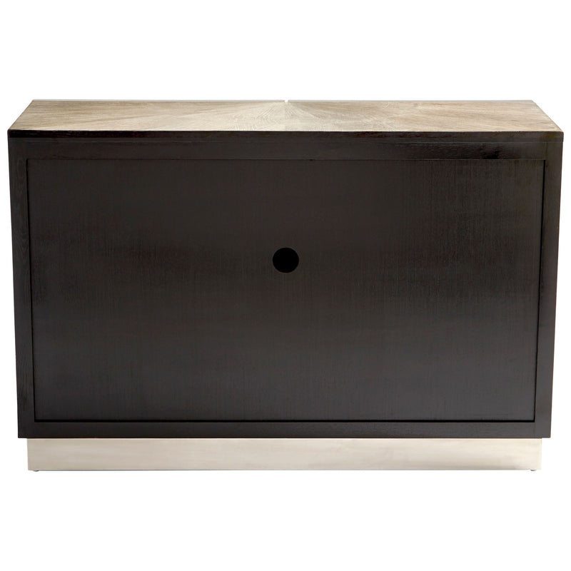Quorum Home Cyan - 10227 - Cabinet - Weathered Oak And Stainless Steel