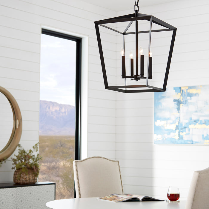 Quorum Home Cyan - 10375 - Four Light Chandelier - Noir