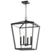 Quorum Home Cyan - 10375 - Four Light Chandelier - Noir