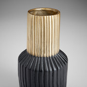 Quorum Home Cyan - 10625 - Vase - Matt Black And Gold
