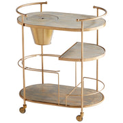 Quorum Home Cyan - 10687 - Bar Cart - Antique Brass