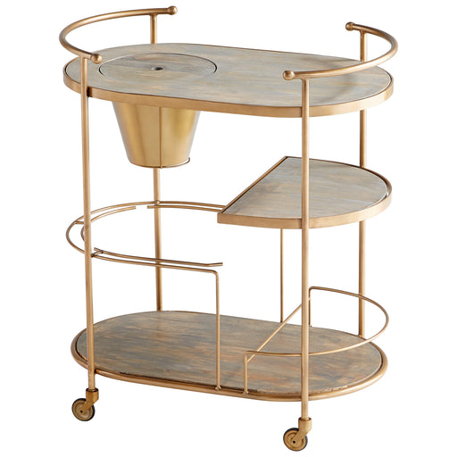 Quorum Home Cyan - 10687 - Bar Cart - Antique Brass