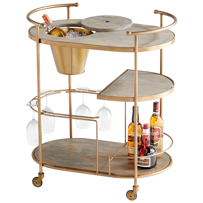 Quorum Home Cyan - 10687 - Bar Cart - Antique Brass
