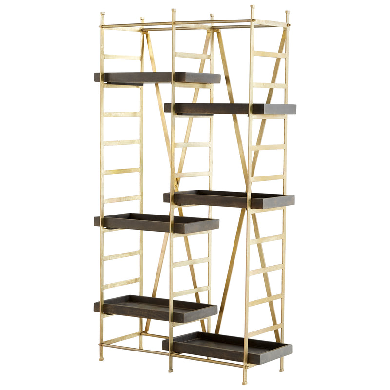 Quorum Home Cyan - 10762 - Etagere - Gold And Grey