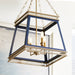 Quorum Home Cyan - 10904 - Four Light Pendant - Blue And Aged Brass