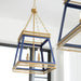 Quorum Home Cyan - 10904 - Four Light Pendant - Blue And Aged Brass