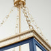 Quorum Home Cyan - 10904 - Four Light Pendant - Blue And Aged Brass